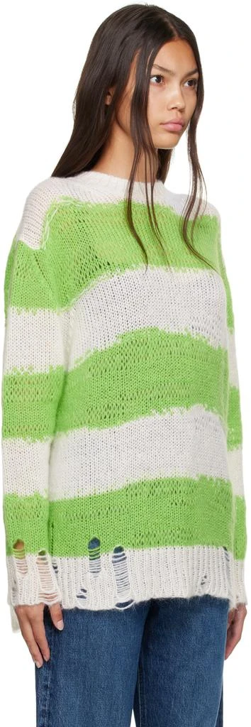 商品Acne Studios|Green & White Distressed Sweater,价格¥1436,第2张图片详细描述
