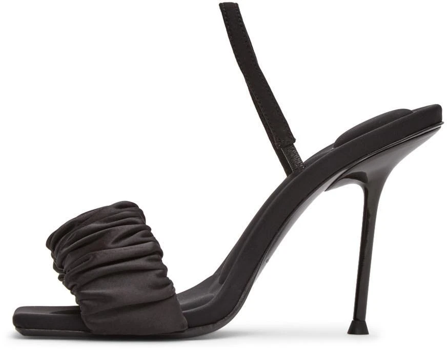 商品Alexander Wang|Black Scrunchie Julie Heeled Sandals,价格¥4657,第3张图片详细描述