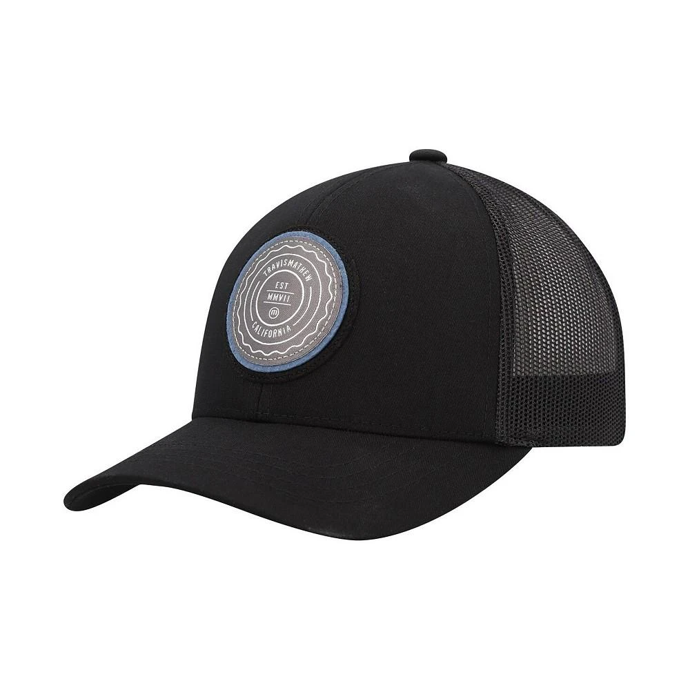 商品Travis Mathew|Youth Boys and Girls Black The Patch Trucker Adjustable Hat,价格¥228,第1张图片