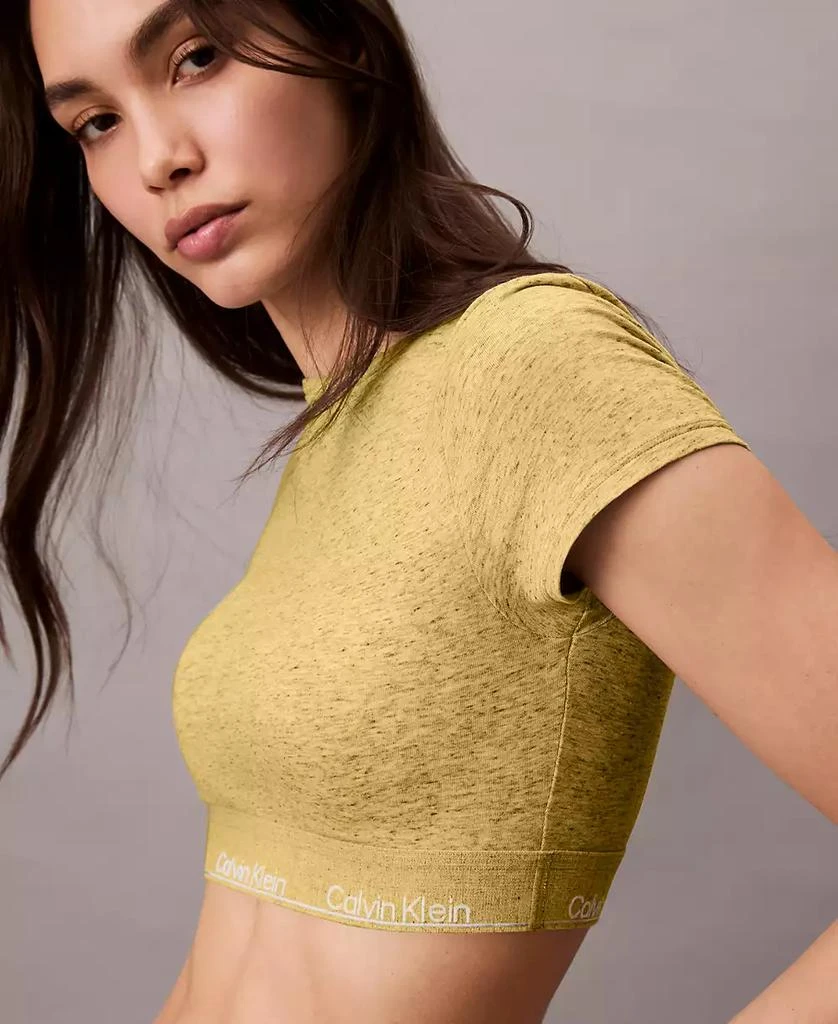 商品Calvin Klein|Women's Icon T-Shirt Logo-Hem Bralette,价格¥177,第3张图片详细描述