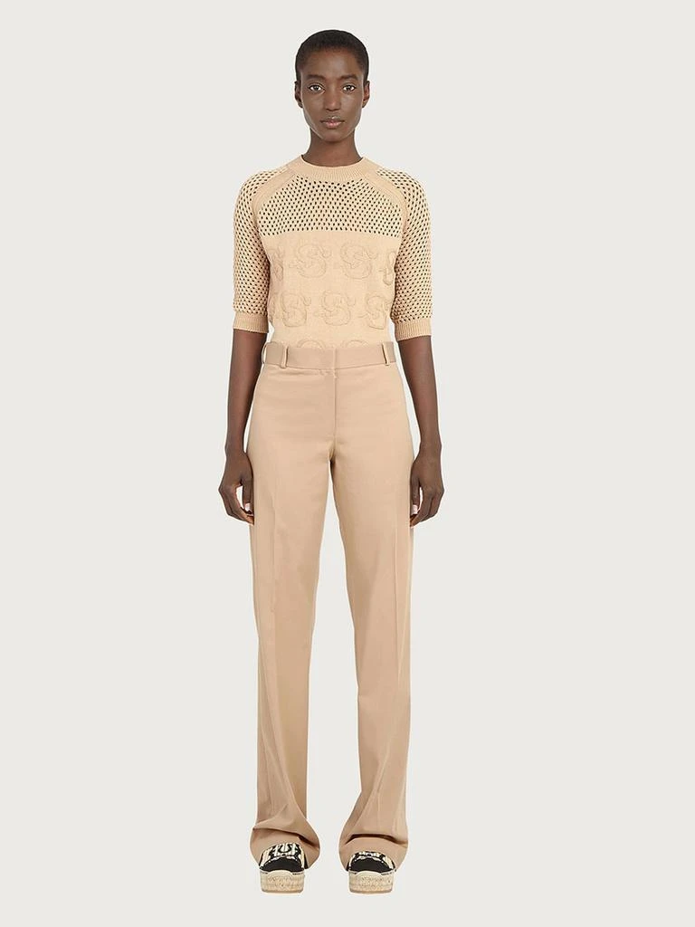 商品Salvatore Ferragamo|Classic Cotton Gabardine Wide Leg Pants,价格¥2977,第1张图片详细描述