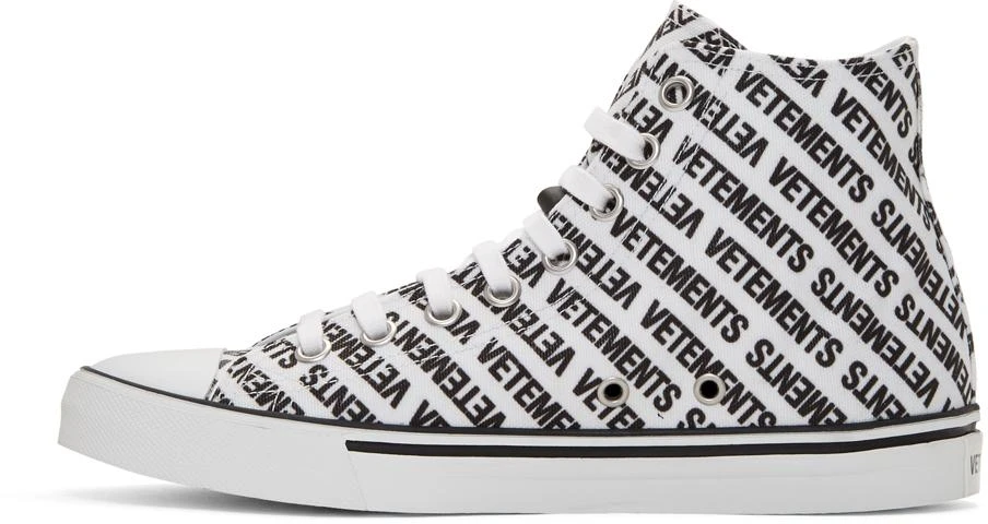 商品Vetements|White & Black Canvas Logo High-Top Sneakers,价格¥6228,第3张图片详细描述