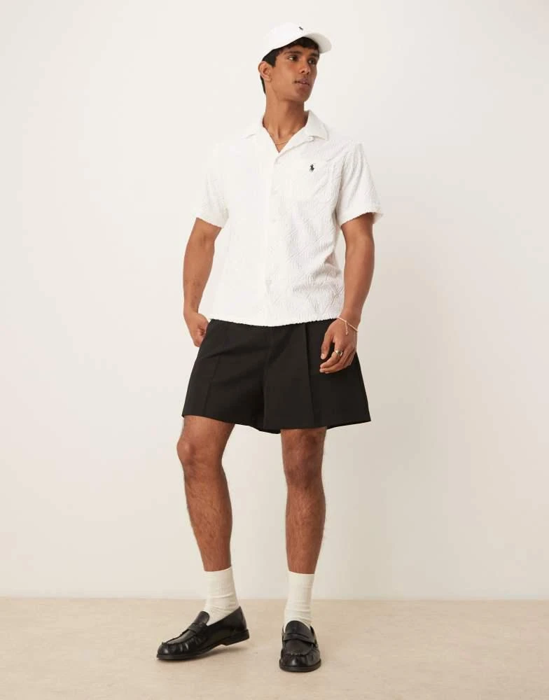 商品Ralph Lauren|Polo Ralph Lauren Wimbledon capsule jacquard terry polo in white,价格¥1978,第2张图片详细描述