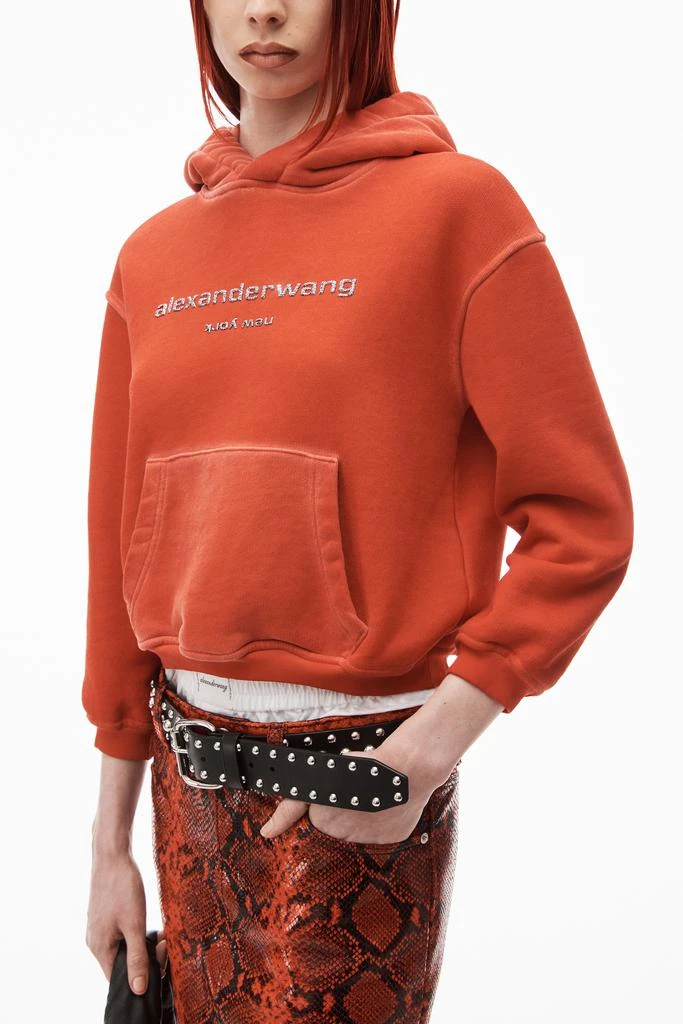 商品Alexander Wang|Glitter Logo Hoodie In Classic Terry,价格¥2228,第4张图片详细描述