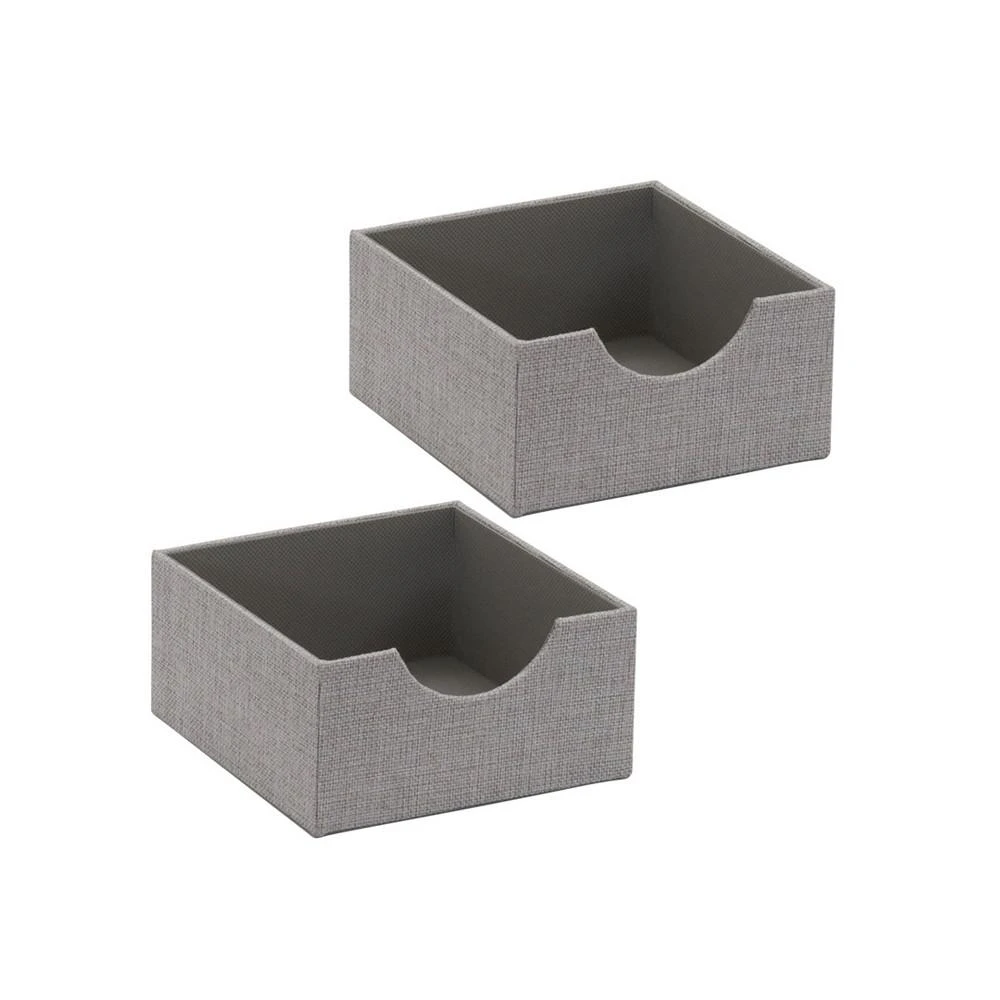 商品Household Essentials|Square Hard sided Tray, Silver-tone, Set of 2,价格¥225,第1张图片