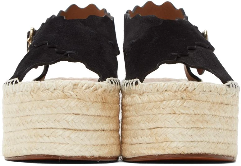 商品Chloé|Black Suede Lauren Espadrilles Platform Sandals,价格¥1922,第2张图片详细描述