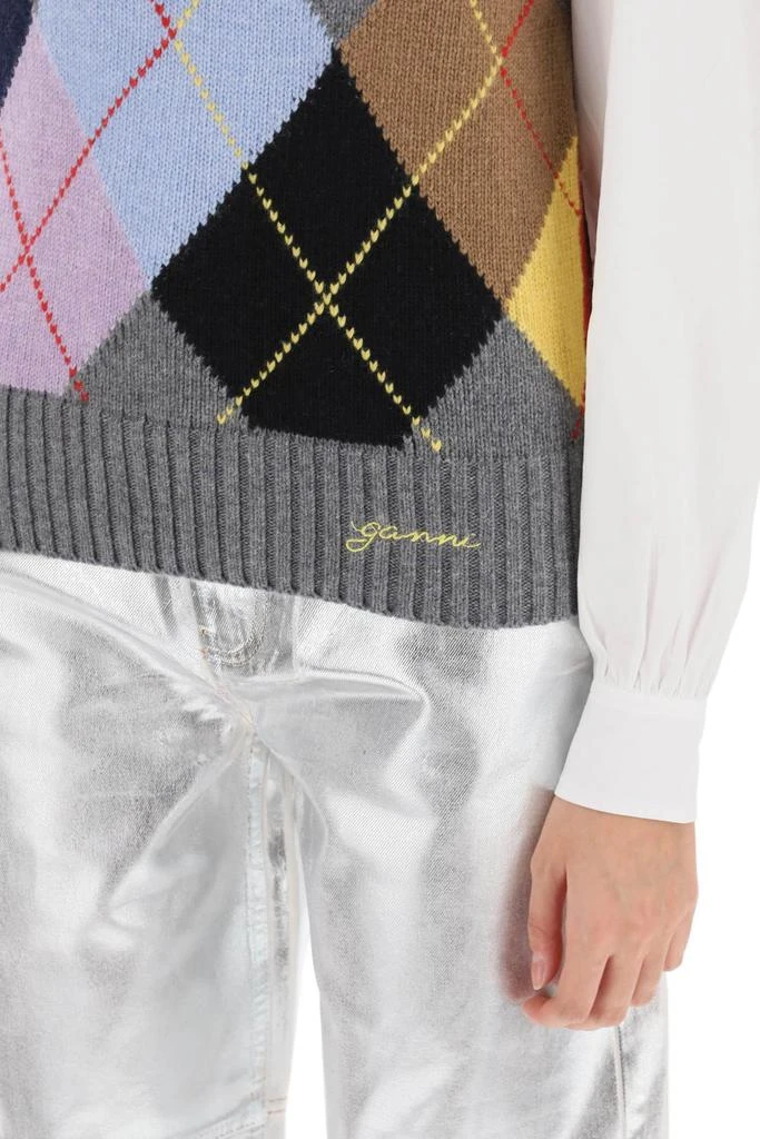 商品Ganni|Wool Vest With Argyle Pattern,价格¥1365,第4张图片详细描述