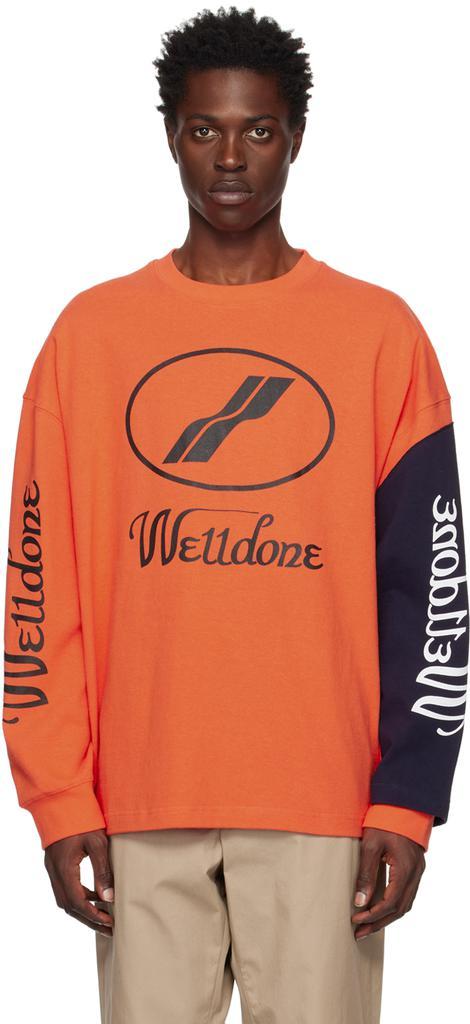 商品We11done|Orange Remake Long Sleeve T-Shirt,价格¥903,第1张图片