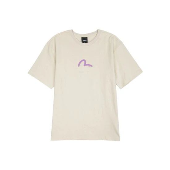 商品Evisu|【享贝家】（国内现货-QD）Evisu 福神 圆领宽松休闲短袖T恤 男女同款 米色 EU5UTS907BE,价格¥104,第1张图片
