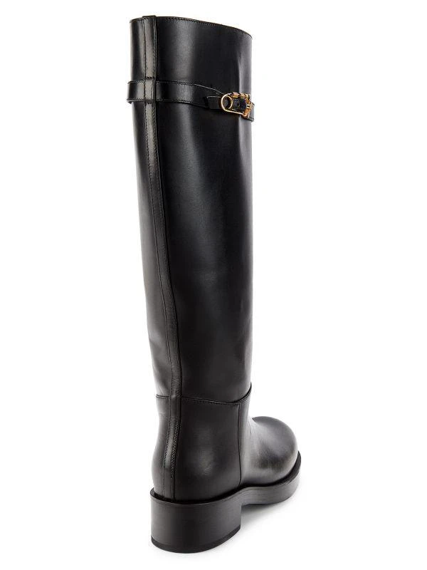 商品Versace|Leather Knee High Boots,价格¥5588,第3张图片详细描述
