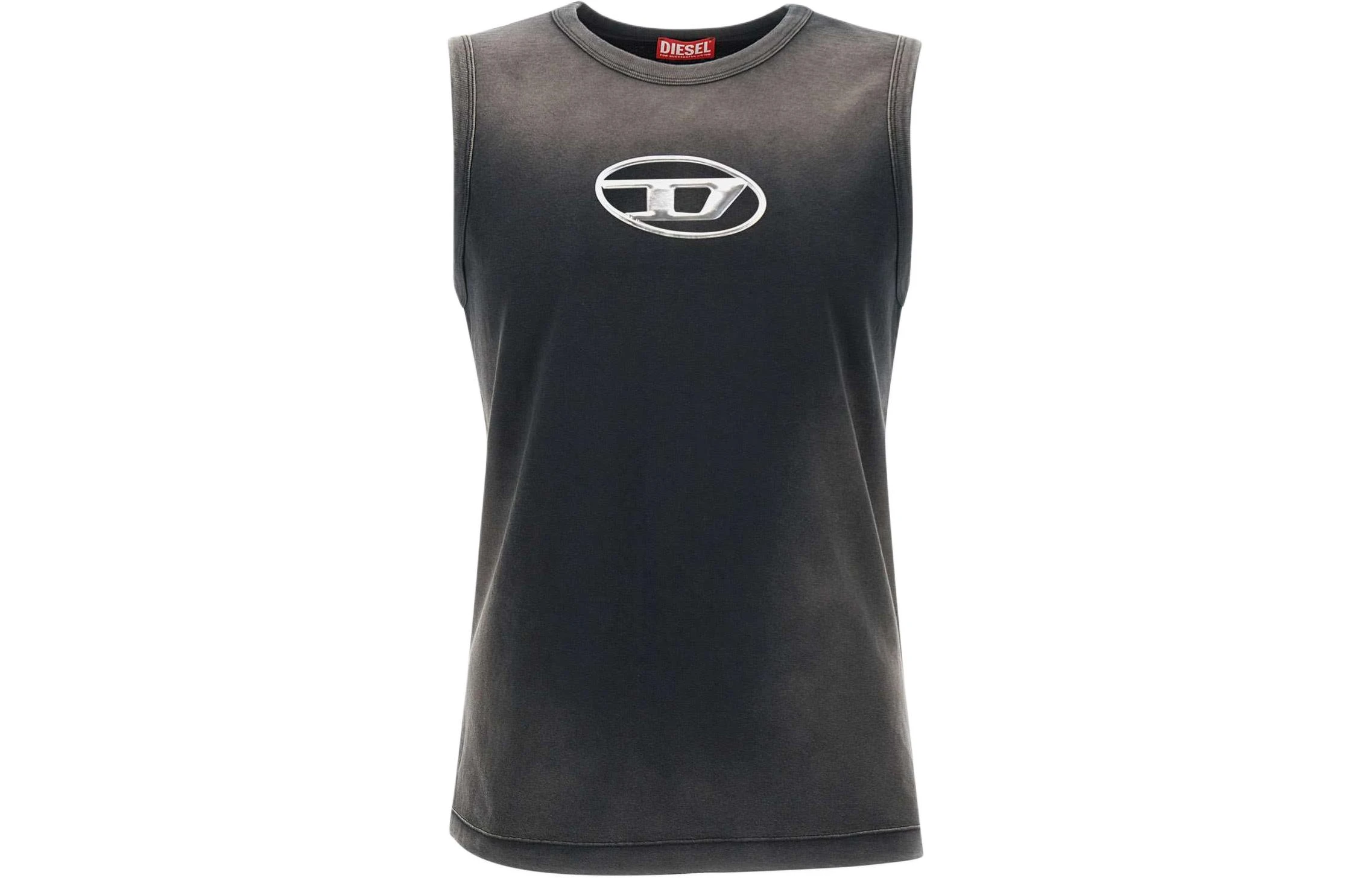 商品[国内直发] Diesel|迪赛 SS24 OVAL-D系列 圆领套头字母品牌Logo刺绣宽松无袖背心 男款 灰色,价格¥1325,第1张图片