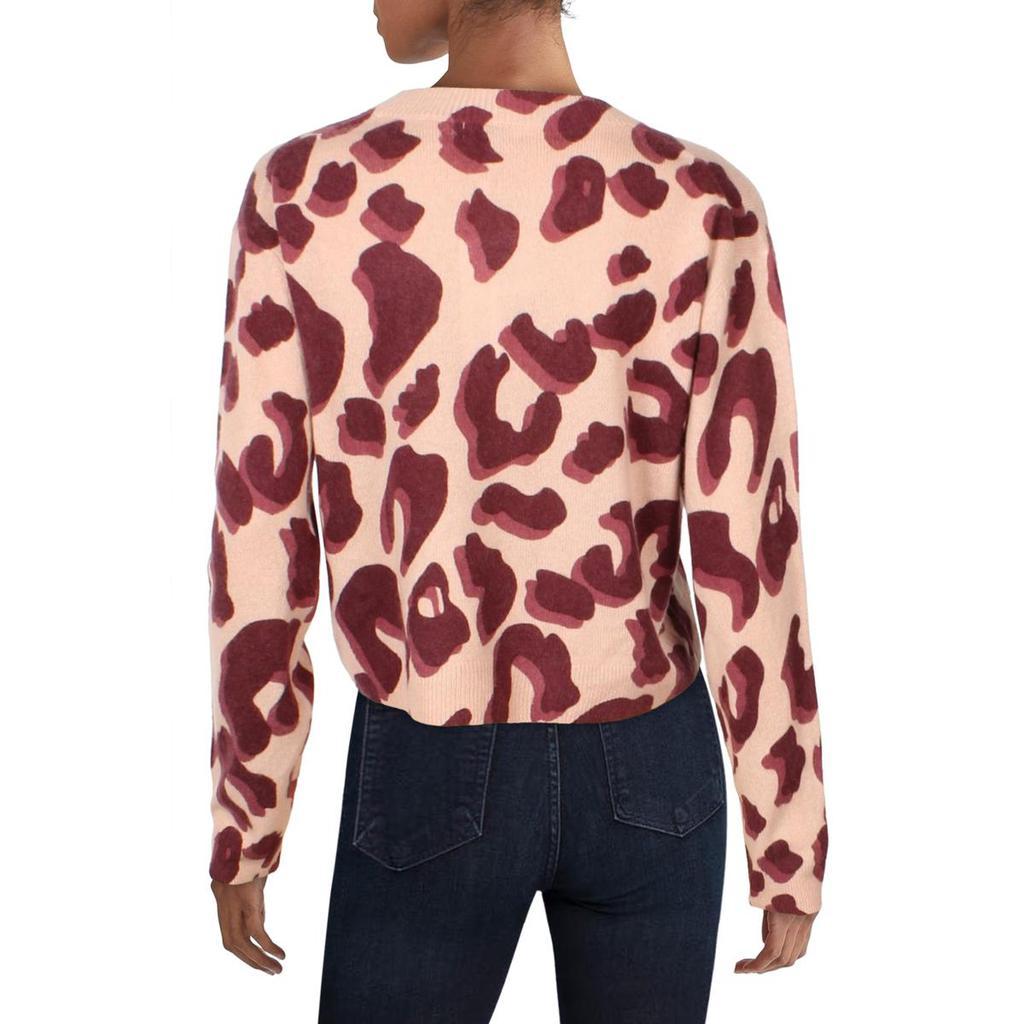 商品525 America|525 America Womens Cashmere Leopard Crewneck Sweater,价格¥226,第4张图片详细描述