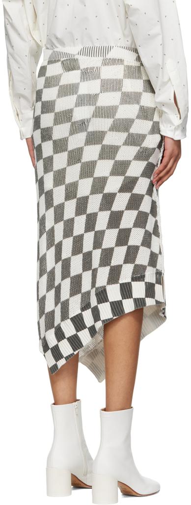 Grey & White Cotton Midi Skirt商品第3张图片规格展示