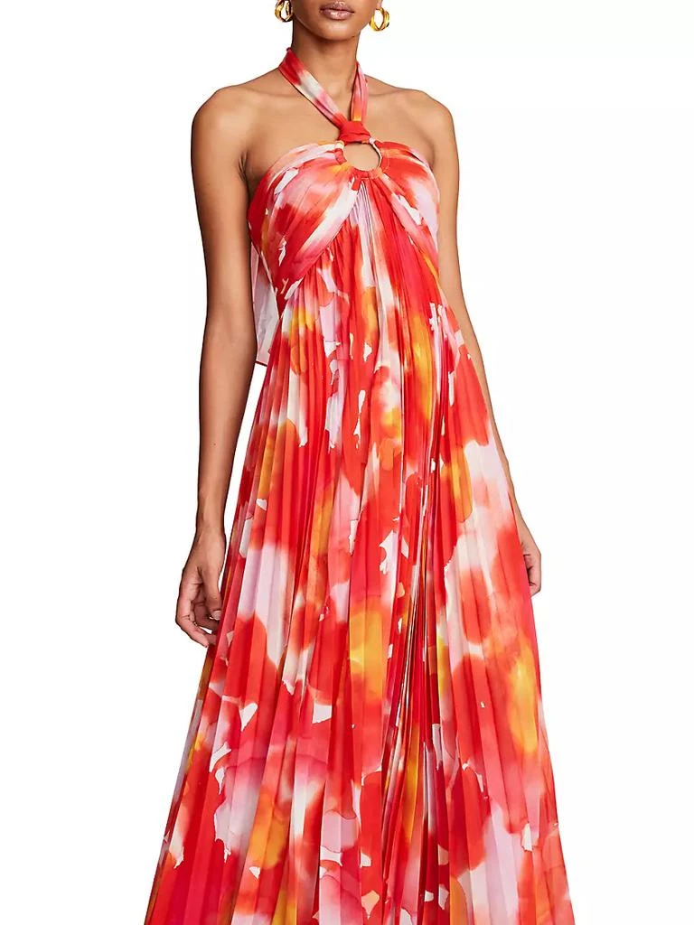 商品HALSTON|Jill Pleated Chiffon Halter Gown,价格¥2026,第5张图片详细描述