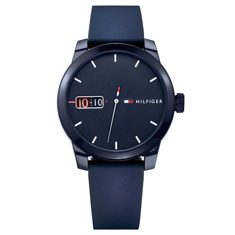 商品Tommy Hilfiger|Men's Blue Silicone Strap Watch 42mm, Created for Macy's,价格¥365,第1张图片