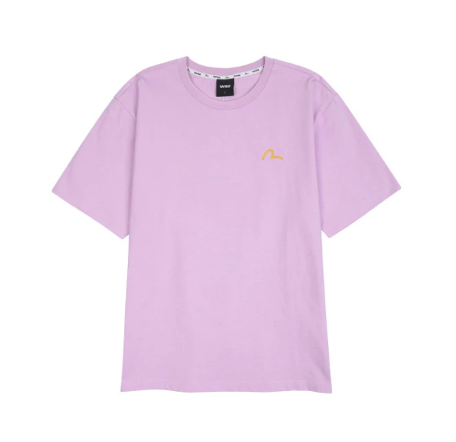 【享贝家】（国内现货-QD）Evisu 韩版 休闲舒适圆领字母印花T恤 男女同款 粉紫 EU5UTS904PK 商品