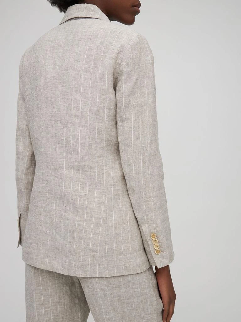 商品Brunello Cucinelli|Pinstripe Light Linen Blazer,价格¥9743,第2张图片详细描述