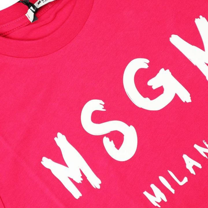 商品MSGM|Dark Pink Large Logo T Shirt,价格¥157,第2张图片详细描述