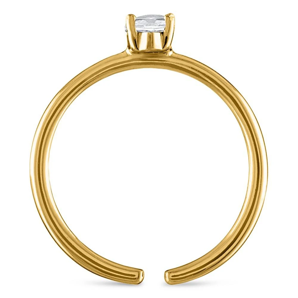 Smaragd 18k Gold-Plated Cubic Zirconia Adjustable Ring 商品