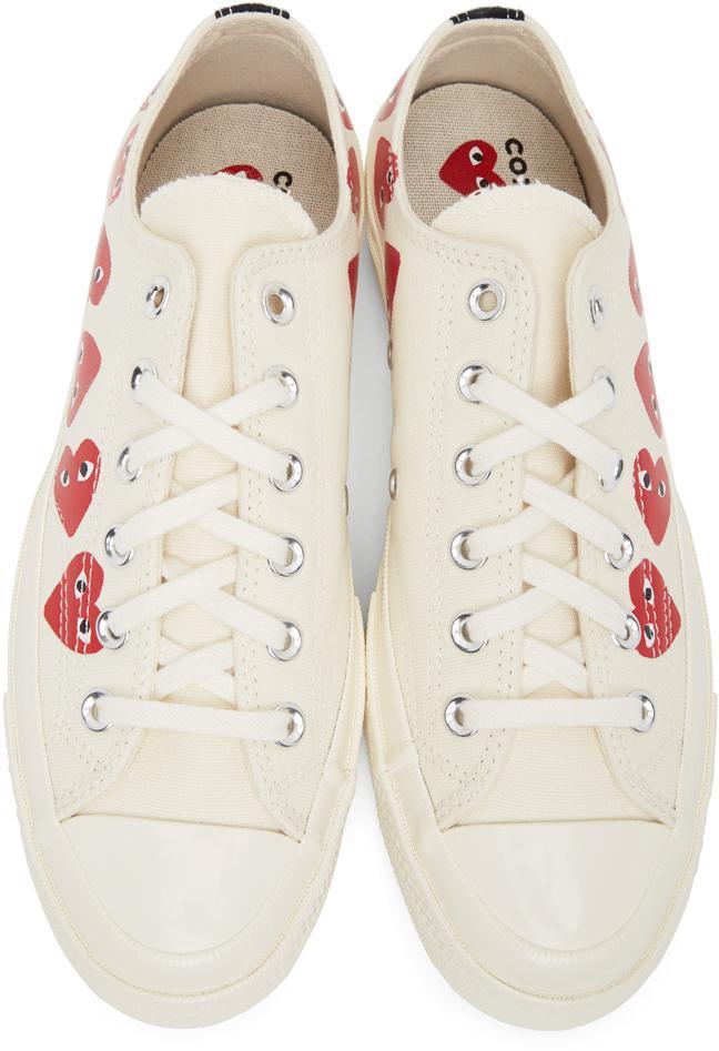 商品Comme des Garcons|Off-White Converse Edition Multiple Hearts Chuck 70 Low Sneakers,价格¥1139,第7张图片详细描述