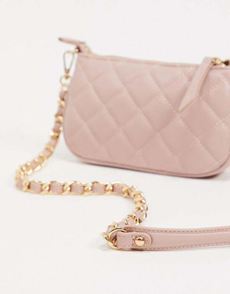 商品Mario Valentino|Valentino Bags Exclusive Ocarina quilted cross body bag in antique pink,价格¥864,第4张图片详细描述