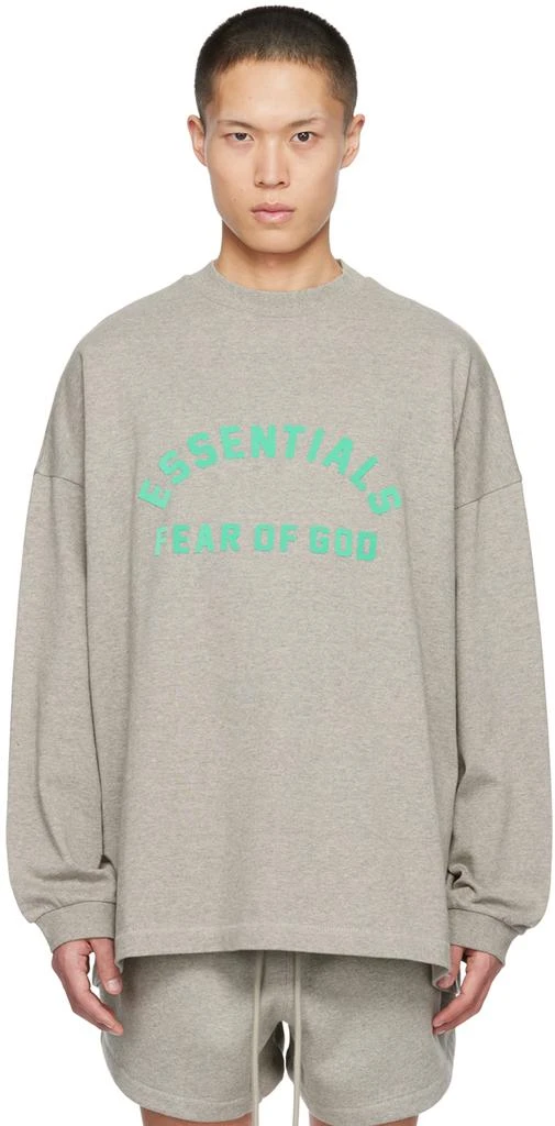 商品Essentials|Gray Crewneck Long Sleeve T-Shirt,价格¥627,第1张图片