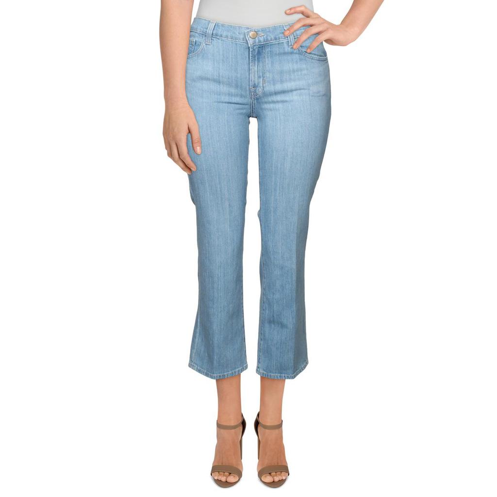 J Brand Womens Selena Mid-Rise Flare Cropped Jeans商品第1张图片规格展示