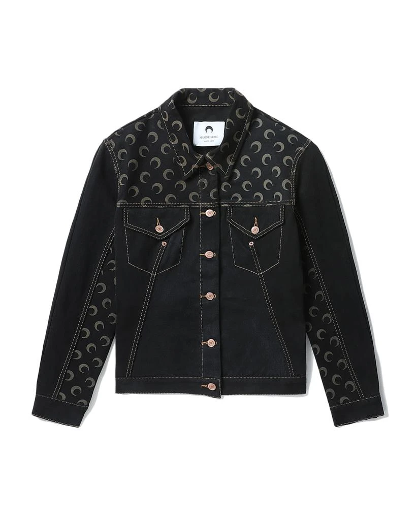 商品MARINE SERRE|Moon denim semi-fitted jacket,价格¥2786,第1张图片