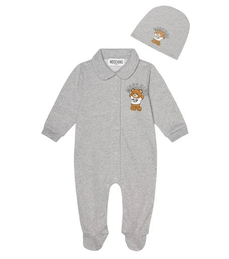 商品Moschino|婴幼儿 — logo连身衣与帽子套装,价格¥894,第1张图片