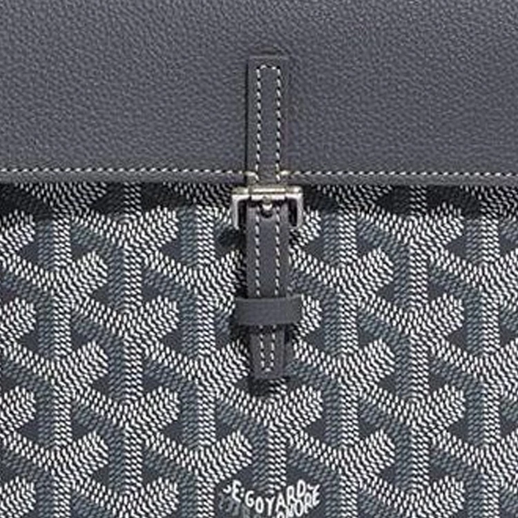 商品[国内直发] Goyard|戈雅 Alpine 老花满印可拆卸可调节肩带帆布拼牛皮背包双肩包 迷你 女款 灰色,价格¥30978,第7张图�片详细描述