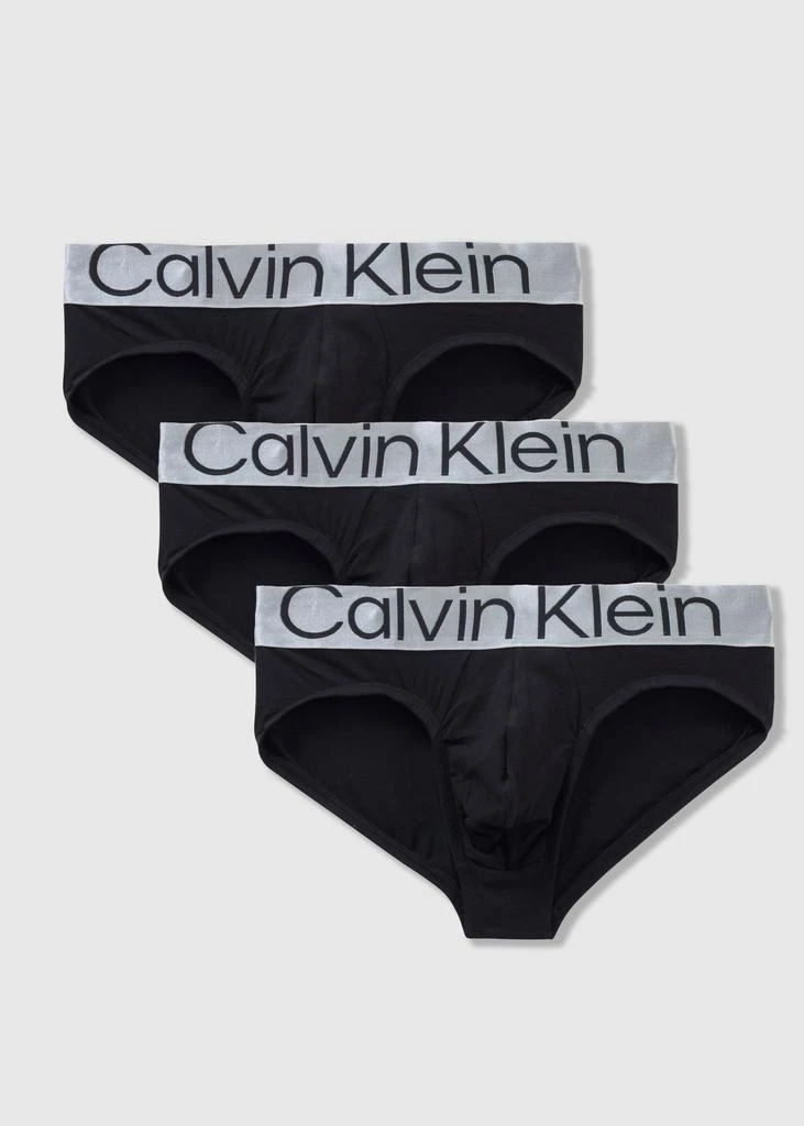 商品Calvin Klein|Calvin Klein Mens Underwear 3 Pack Hip Briefs In Black,价格¥394,第1张图片