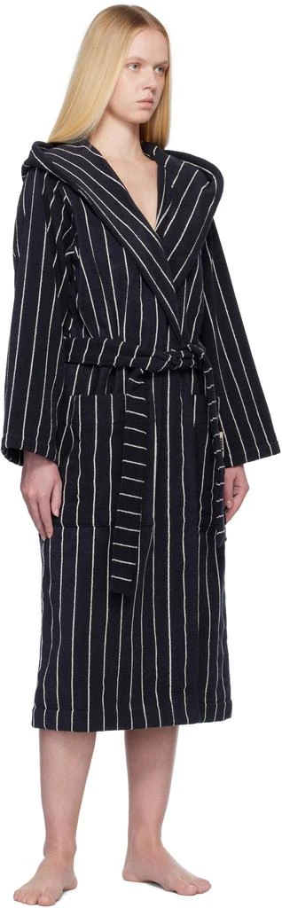 商品Tekla|Black & White Terry Hooded Bathrobe,价格¥1657,第4张图片详细描述