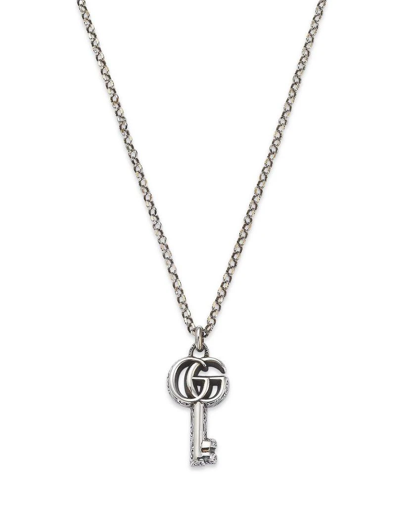 商品Gucci|Sterling Silver Marmont Interlocking G Key Pendant Necklace, 19.5",价格¥2683,第1张图片