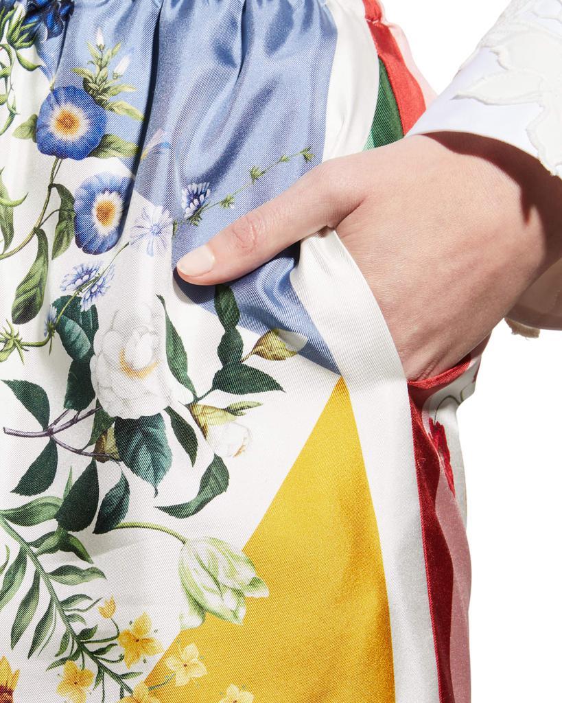商品Oscar de la Renta|Geometric Floral Silk Twill Crop Pants,价格¥12687,第7张图片详细描述