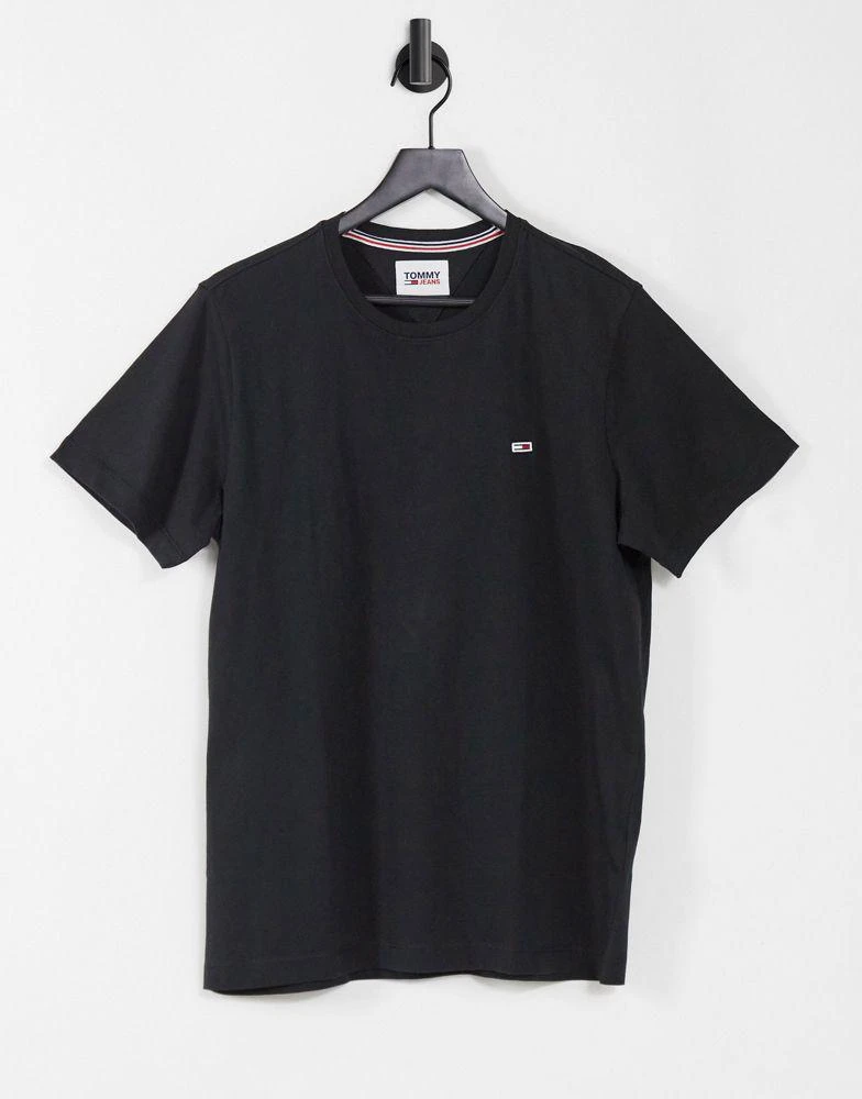 商品Tommy Hilfiger|Tommy Jeans flag logo t-shirt in black,价格¥341,第1张图片