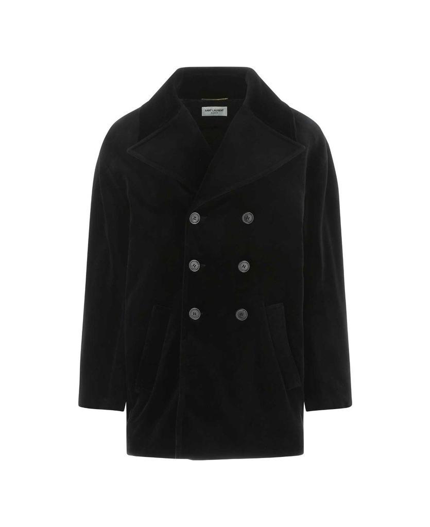 商品Yves Saint Laurent|Logo Detailed Oversized Peacoat,价格¥27320,第1张图片