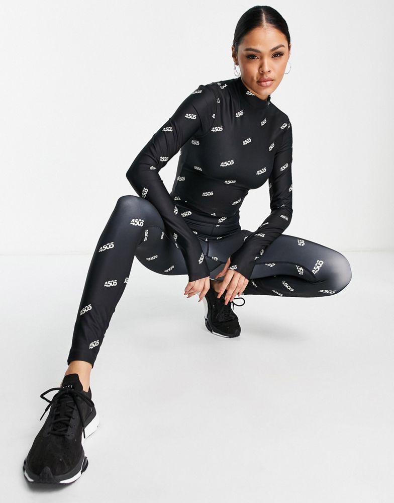 ASOS 4505 legging in mono branded graphic商品第4张图片规格展示