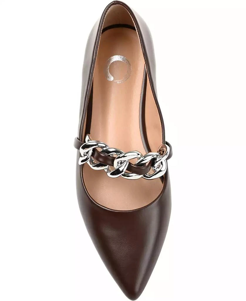 商品Journee Collection|Women's Metinaa Chain Mary Jane Pointed Toe Flats,价格¥135,第4张图片详细描述