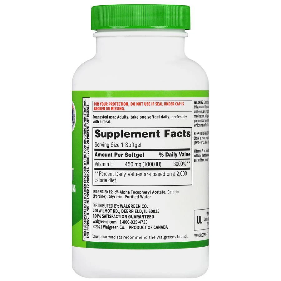 商品Walgreens|Vitamin E 450 mg Softgels,价格¥183,第3张图片详细描述