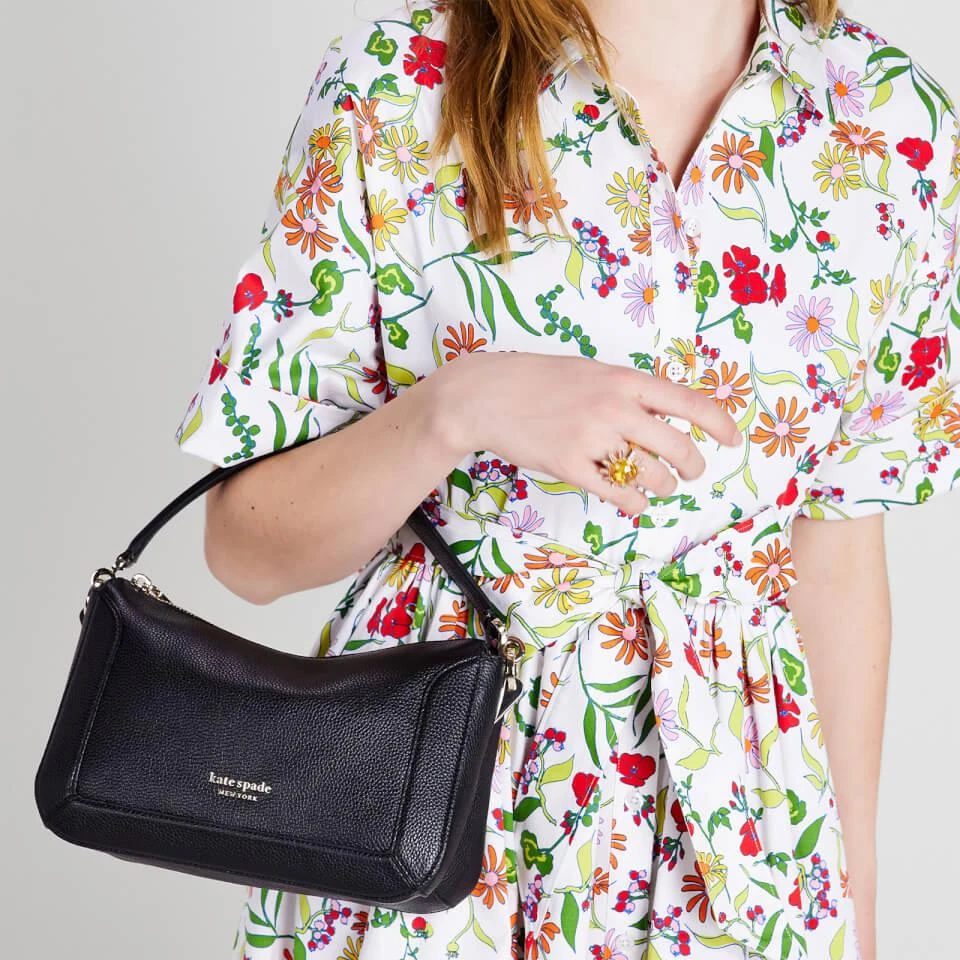 商品Kate Spade|Kate Spade New York Women's Crush Pebbled Medium Cross Body Bag - Black,价格¥1633,第2张图片详细描述