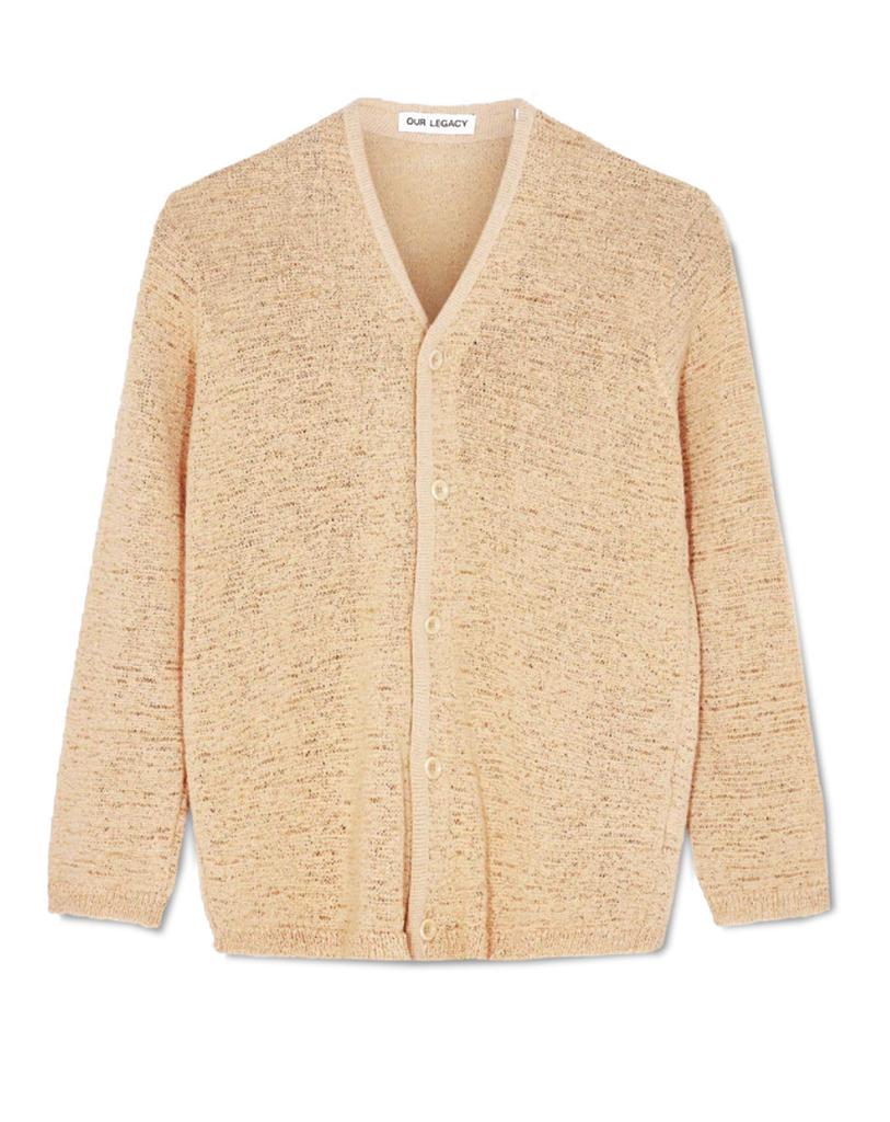 knitted cardigan beige faux coard商品第1张图片规格展示