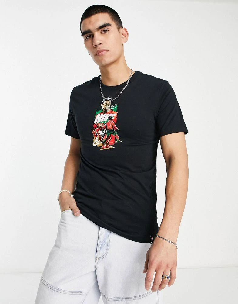 商品NIKE|Nike Football World Cup 2022 Portugal unisex Player t-shirt in black,价格¥216,第1张图片