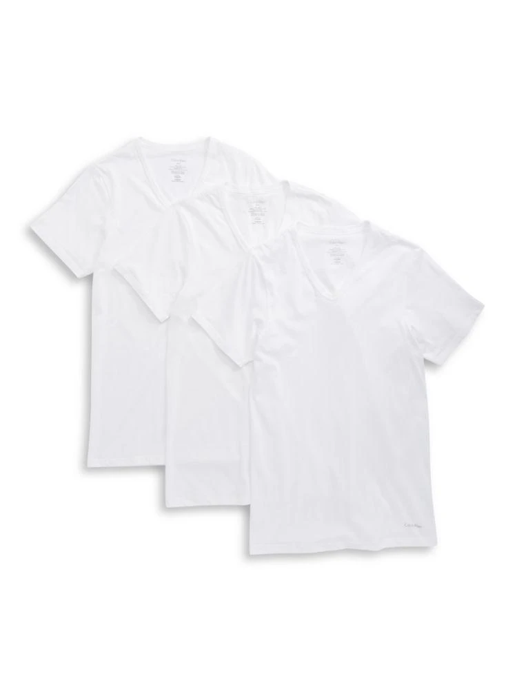 商品Calvin Klein|3-Pack Slim-Fit Cotton V-Neck Tees,价格¥179,第1张图片