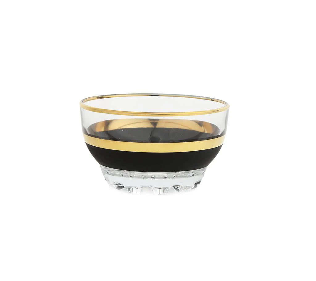 Classic Touch Decor Set of 6 Dessert Bowls with Black and Gold Design from Premium Outlets