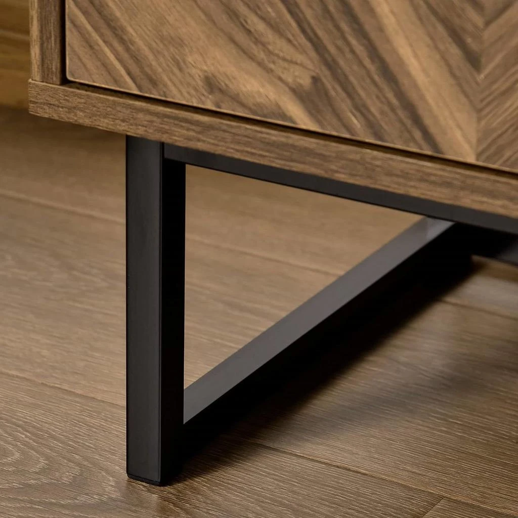 商品QuikFurn|Modern Entryway Sideboard Buffet Dining Storage Cabinet in Walnut Wood Finish,价格¥1637,第4张图片详细描述