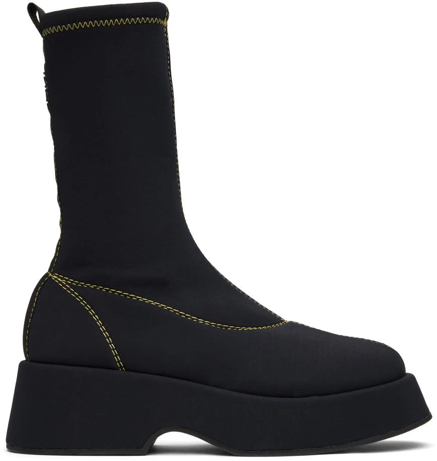 商品Ganni|Black Retro Flatform Sock Boots,价格¥1565,第1张图片