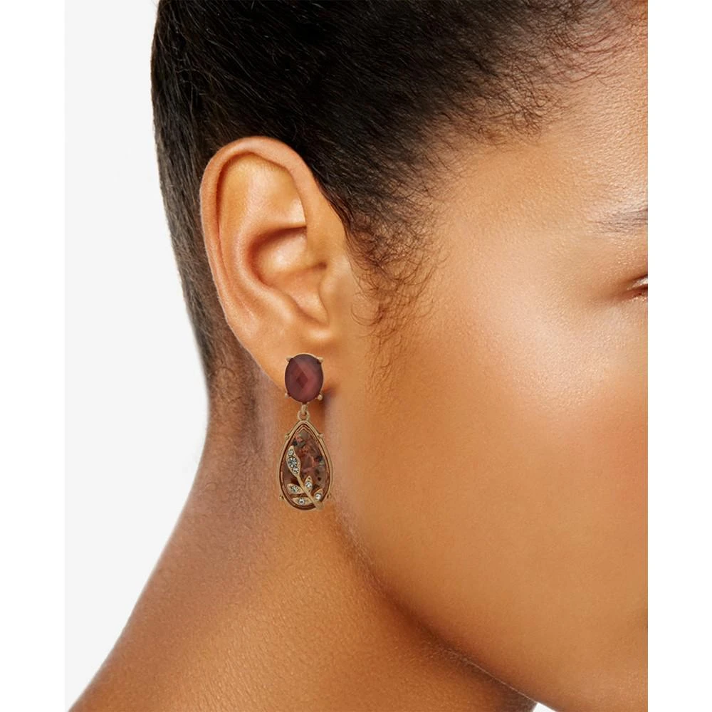 商品Lonna & Lilly|Gold-Tone Pavé Leaf & Stone Drop Earrings,价格¥209,第2张图片详细描述