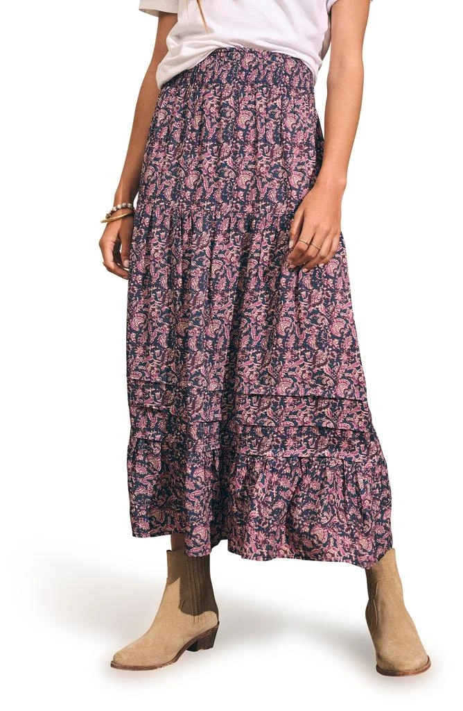 商品Faherty|Ivy Floral Tiered Maxi Skirt,价格¥572,第1张图片详细描述