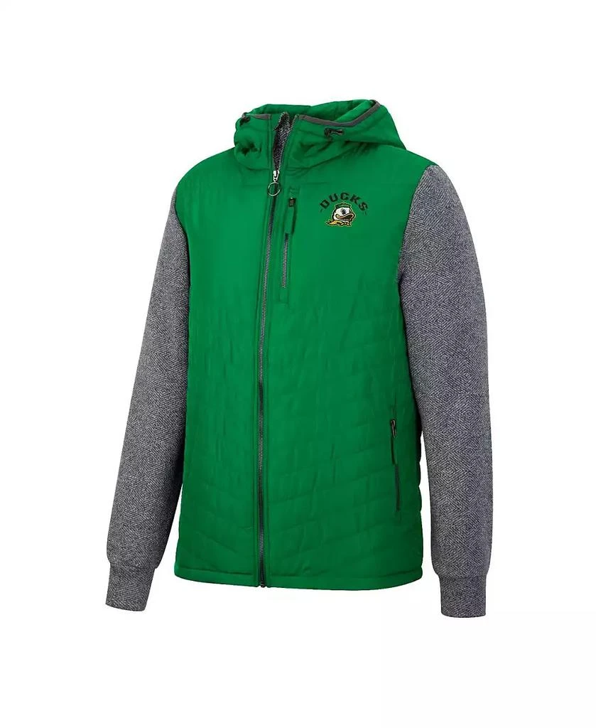 商品Colosseum|Men's Green, Charcoal Oregon Ducks Course Herringbone Full-Zip Hoodie,价格¥484,第2张图片详细描述