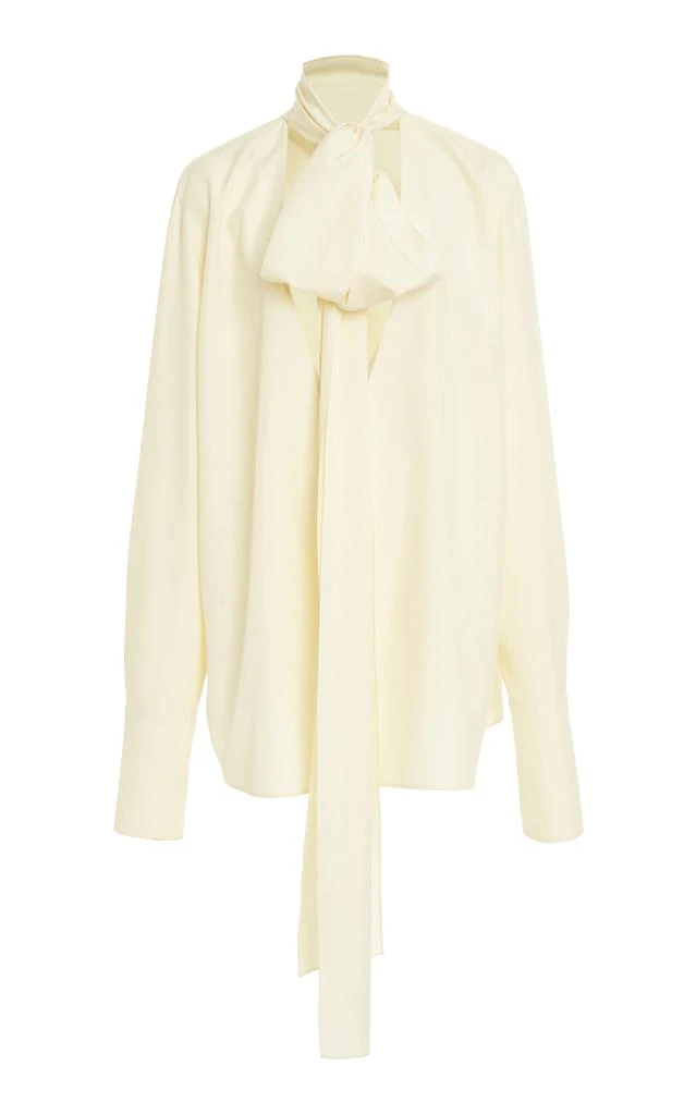 商品Givenchy|Givenchy - Scarf-Neck Silk Top - Neutral - FR 42 - Moda Operandi,价格¥3575,第1张图片